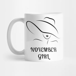 November Birthday Women Quote Girl Black Font Mug